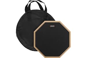 TIGER World Rhythm 10" Drum Practice Pad - 10 inch Single Sided Silent Drum Pad for Beginners with Carry Bag