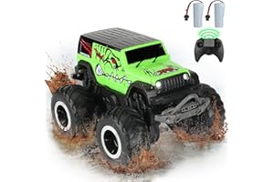 KADAYAYA Samochód zdalnie sterowany 1:20 RC, Monster Truck, zabawka terenowy, pojazd terenowy, amfibia, 4WD 2,4 GHz, wodoodporny samochód RC, 2 akumulatory, prezenty dla dzieci w wieku 8-12 lat,