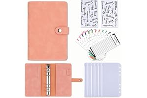PVZLEXN Classeur Budget A6, Classeurs à anneaux Classeur Enveloppe Budget Set, Classeur Budget Planner pour Planifier vos Dépenses Économiser de l'argent
