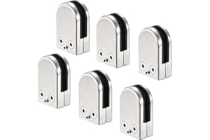 Cokritsm Glass Clamps 10-12mm Glass Clips Adjustable Glass Bracket for Balustrade Staircase Handrail 6Pack
