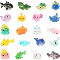 40 Mini Animali Marini In Resina – Set Creature Oceaniche Luminose E Colorate – Per Acquario, Giardino Delle Fate, Diorama, Bomboniere E Fai Da Te - 2