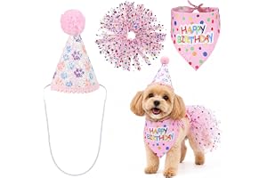 3 stycken hundar födelsedag hatt bandana set rosa hund hund födelsedag dekoration