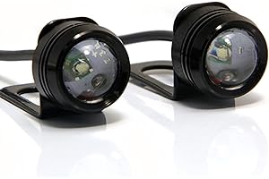 Alchemy Parts Motorbike Scooter LED Daytime Running Lights Auxiliary DRL | High-Performance | Ultra Bright White 3W Projector Fog Lights | Universal Fit with Mounting Brackets (2PCS)