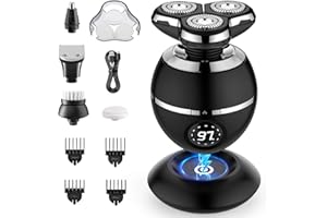 ‎ETENTOUS ETENTOUS Rasierer Herren Elektrisch, 5 in 1 Elektrorasierer Herren 3D Rasur Barttrimmer -Kabellos wiederaufladbar Barttrimmer Herren- Nass- und Trocken IPX7 Elektrorasierer mit LED und 8 Pflegesets.