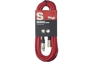Stagg 10 m Hochwertiges XLR auf XLR-Stecker Mikrofon Kabel rot