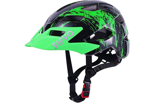 SIFVO Casque de vélo Enfants garçon et Fille 5-14 Ans Casques Velo Enfant pour Cyclisme Skateboard avec visière Amovible (50-57 cm)