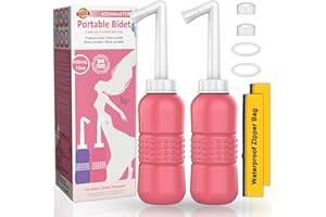 TONELIFE Lot de 2 flacons périnée pour soins post-partum – Bidet portable pour voyage avec bouchon d'étanchéité à bec coudé pour soulager la douleur post-partum. Essentiels post-partum avec sac de rangement