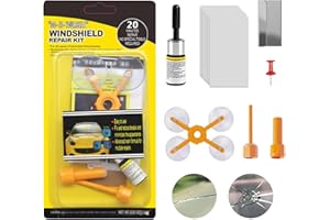 AOMIGT Kit di Riparazione per Parabrezza, Kit Riparazione Parabrezza Auto, Kit Riparazione Crepe Vetro, Windshield Crack Repair Kit, Glass Repair Liquido Kit, Adatto per Riparare Crepe sul Vetro,11pcs