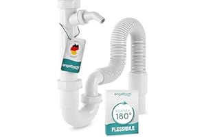 Engelbach® Sifone Lavandino Cucina Flessibile - Con Connessione per Dispositivi - Tubo di Scarico Regolabile - Made in Germany