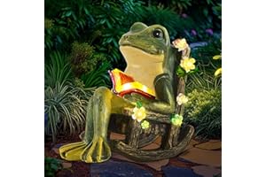 VOVKOKC Solar Powered Miniature Frog Garden Statues Ornaments with Succulents Decorations and 7 LED Lights Outdoor for Patio Yard Balcony Birthday Gifts for Women Mum Unique Frogs Figurine Housewarming Ideas