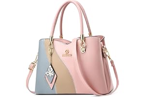 FOLOVEYA Borsa a Mano Donna Moda Borse a Tracolla Tote Impermeabile Borsa a Spalla Molte Tasche Borsetta Satchel per Business Ufficio Viaggio Shopping Vacanza Università in Pelle PU Rosa