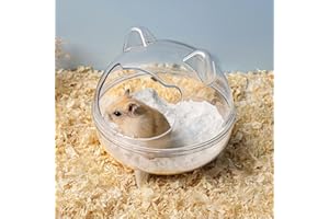Joberio Hamster Bathtub, Sand Bath Container, PET Fully Transparent Sand Bathtub, Golden Bear Bathroom Anti-spill, Die Shape Hamster Toilet For Syrian Hamster