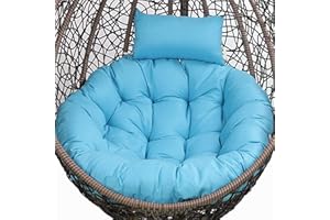 CFMZ Coussin Rond pour Fauteuil Rotin, éPais Coussin pour Fauteuil Suspendu Exterieur Jardin, Lavable Coussin de Chaise Suspendue, AntidéRapant Coussin pour Hamac Chaise Suspendu Blue Yadlan