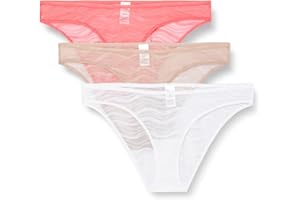 Calvin Klein Damskie majtki bikini 3-pak, Wielokolorowy (Calypso Koral/Cedar/Biały), XL