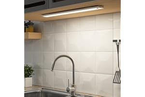 SOAIY 40cm Luce LED Sottopensile Sensore Movimento,Barra LED Sottopensile Ricaricabile 3000mAh 3Modalità ON/AUTO1/AUTO2 Striscia LED Dimmerabile 3 Colori Funzione Memoria per Cucina,Armadio