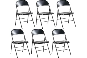 LuxNook sedia pieghevole, 6 pezzi, capacità di carico 200kg, robusto telaio in metallo, sedia pieghevole da campeggio, ufficio, salvaspazio per ospiti, visitatori e conferenze, seduta temporanea