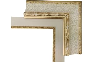 ITALIA CORNICI Maestri Artigiani - Cornice per Quadri con o senza Passepartout Personalizzabile Craquelè Avorio (50 x 70 cm + passepartout)
