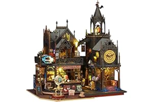 SHYLAMB DIY Book Nook Kit - DIY Miniature Dolls House Kit with Furniture and LED Light, 3D Puzzle Wooden Art Bookends, Model Kits for Adults to Build (Holo Demon City)