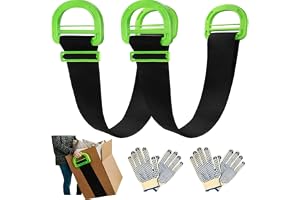 2-pack justerbara lyftremmar bärremmar för 1 eller 2 personer, multifunktionell flyttsele med halkfria handskar för möbler och apparater, lådor