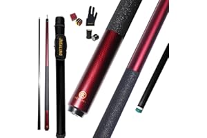 KHEALING Taco de billar de fibra de carbono, cabeza de 12,5 mm, buena dureza, taco de billar profesional, taco de 58 pulgadas, adecuado para sala de billar y entretenimiento en casa