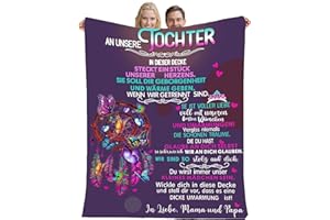 ‎YGFADH Kuscheldecke Personalisierte Flauschige Geschenke Decke An Unsere Tochter von Eltern,Super Weiche Decke Mama und Papa für Tochter Positive Ermutigung und Liebe Tochter Sofadecke Eltern für Tochter