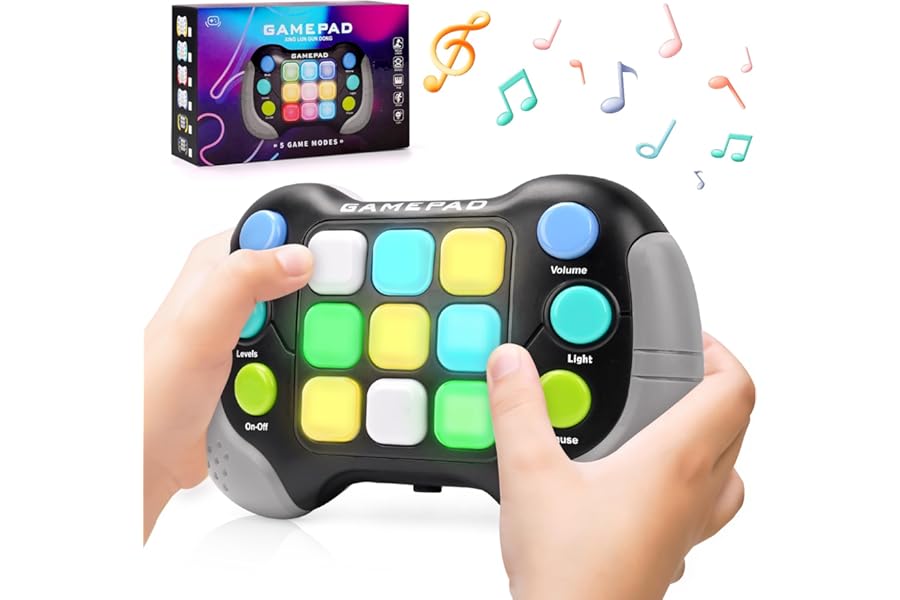 TMGOT Handheld Console Smart Puzzle Game for Kids Light Up Breakthrough & Volume Adjustable - Best Toys Gift
