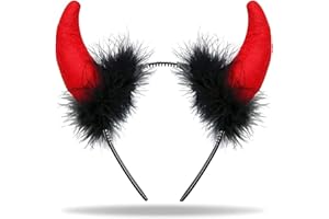 Hatstar Teufelshörner, Haarreif mit Hörnern für Teufels Kostüm, Halloween Haarschmuck für Damen, Herren und Kinder, Kostüm Accessoire für Karneval und Fasching