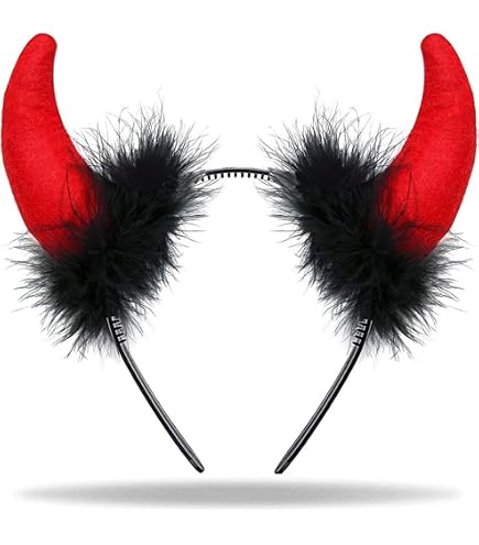Teufel Hasenohren Haarband – Kunstfell, Schwarz-rosa – Für Cosplay & Party