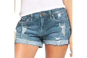 MJGkhiy Pantaloncini Donna Jeans Vita Bassa Jeans Corti Donna Sexy Shorts Jeans Donna Vita Alta Vintage Denim Shorts Pantaloncini da Spiaggia da Surf Pantaloni Corti Donna Eleganti