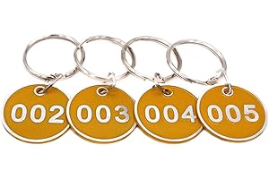 NANTUN Juego de llaveros con chapas de metal numeradas, de aleación de aluminio, para llaves, número de identificación, llaveros numerados, 50 unidades