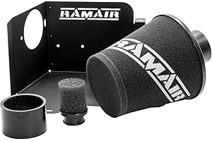 Ramair Filters Cone Air Filter Intake Induction Kit Heat Shield for Audi S3 TT 225, black, JSK-103-80