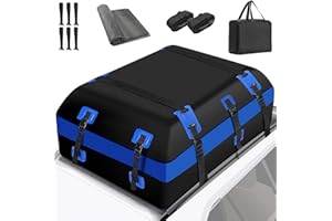 YADODO Coffre de Toit Voiture 651L Coffre de Toit Souple 23CFT 700D Etanche Sac de Toit Voiture avec Tapis Antidérapant et 6 Crochets Convient à Tous Les Véhicules avec/sans Porte-Bagages