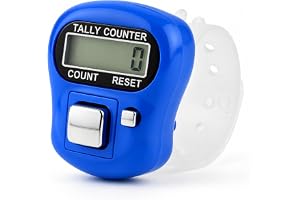 QEEIG Multiuse Finger Counter Portable Hand Finger Ring Counting Machine Digital Head Electronic Tally Counter Jap Counting Device for Mantra Jaap Multi-Colour | 11 cm | Pack of - 01