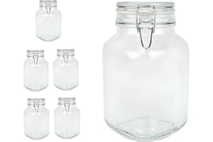 BORMIOLI ROCCO Bormioli Fido okulary z zapięciem na pasek, 6 sztuk, pojemność 2 l, szczelne przechowywanie dzięki gumowemu pierścieniowi i blokadzie drutu