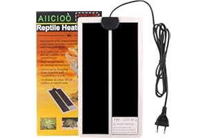 AIICIOO Tappetino riscaldante per rettili riscaldatore per serbatoio - Tappetini riscaldanti per terrario Tappetino riscaldante per acquario per rettili, lucertole, tartarughe, serpenti, 7W, 15 * 28 cm
