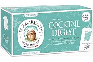 Les 2 Marmottes - Infusion Cocktail Digest 30 sachets - Anis Vert, Fenouil et Sauge - Aide à la Digestion - Idéal fin de repas - Chaud ou Froid - Made In France - Sans arômes ajoutés - 55g