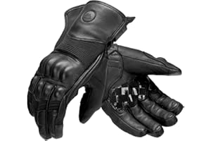 ‎KEMIMOTO KEMIMOTO Motorrad Handschuhe Winter Lammleder Wasserdicht Winddicht Touchscreen Lederhandschuhe für Herbst und Winter, Outdoor, Motorrad, Fahrrad, Herren und Damen, Schwarz