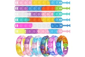 GOPAW 12 Stück Popit Armband Set, Bubble Fidget Armband Spielzeug, Zappelspielzeug Armband, Pop up Armband, Pop Bubble Fidget Armband Spielzeug für Kinder Erwachsene