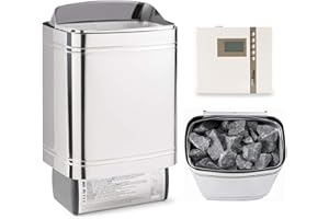 ‎TIME4WELLNESS Sauna-Set Finnischer Sauna Ofen Sentiotec Nordex II 6/8/9 kW Sauna Heizgerät Mit Saunasteuerung Sentiotec K1 / K2 / D1 / D2 und Saunaofen-Steine Time4wellness (9 kW, Saunasteuerung D2 mit Zeitvorwahl)