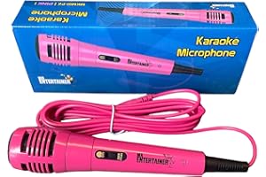 MR ENTERTAINER'S KARAOKE COLLECTION Mr Entertainer Karaoke Dynamic Wired Microphone. Perfect for use with all Karaoke Machines (Pink)