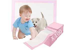 HOROLAS 100 Stück Baby Inkontinenzunterlage Wickelunterlage Einweg, 33 × 45 cm Baby Wickelauflage, Changing Mat für Unterwegs, Hygienisch mit Superabsorber, Weich,Wasserdicht, Atmungsaktiv