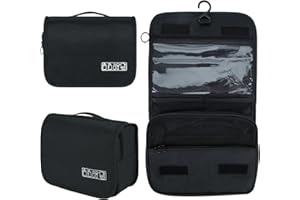 JEWAN Beauty Case da Viaggio Donna, Beauty Case Donna Uomo Trousse da Viaggio Travel Essentials Porta Trucchi da Viaggio Borsa da Toilette Pensata da Viaggio (Nero)