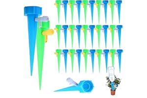 LEERMEIZI 30Pcs Riego por goteo para macetas,Riego automatico macetas botella,Riego por goteo botella,Goteo botella,Dispositivos de autorriego para plantas,Sistema de riego automático ajustable
