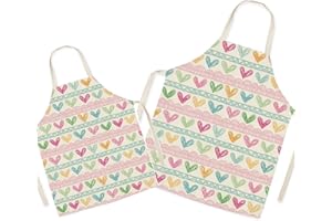Eyand Padres y Niños delantal para cocinar - Super lindo patrón de algodón y lino delantal de la cocina de mamá niños, Cocina de Pintura delant