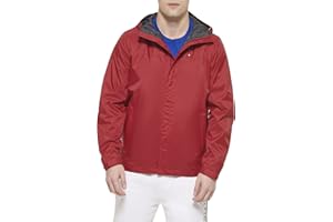Tommy Hilfiger Męska wodoodporna oddychająca kurtka z kapturem płaszcz przeciwdeszczowy