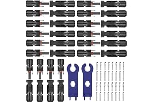 UieaMsio Lot de 16 paires de connecteurs solaires IP67 mâle/femelle pour panneau solaire PV 2,5/4/6 mm², câble de panneau solaire avec clé