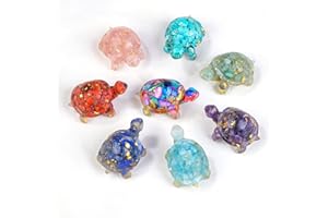 RJINGSHI 8PCS Crystal Turtle Figurine Sea Turtle Resin Turtle Decor for Home Office Decoration 1.92"-1.96"