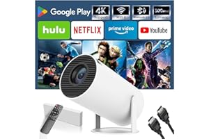 Proiettore Portatile 4K, SUMTAB Mini Proiettore con Bluetooth e WiFi, Rotazione 180°, per Interno/Esterno，Compatibile con HDMI/TV Stick/Laptop