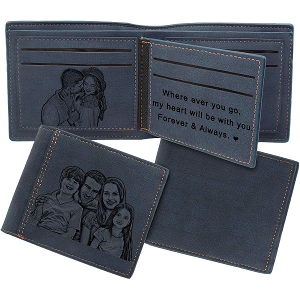 ALBERTBAND Portafoglio Uomo Personalizzato Con Foto: Pelle PU, Porta Carte E Monete, Chiusura Zip, Regalo Per Papà