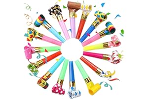 KSVFTB 30 Pcs Party Blowers, Party Poppers, Party Poppers Birthday, Whistles for Kids, Party Bag Fillers for Kids Unisex, Birthday Noisemakers Birthday Blow Horns Party Whistles